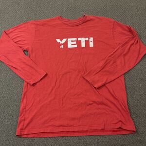 Yeti Shirt Mens Size XL Long Sleeve Red Pullover
